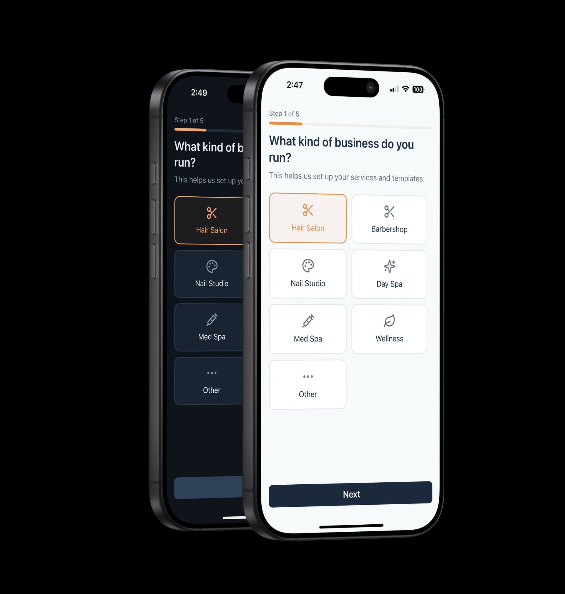 Step 1: Sign up & pick your trade