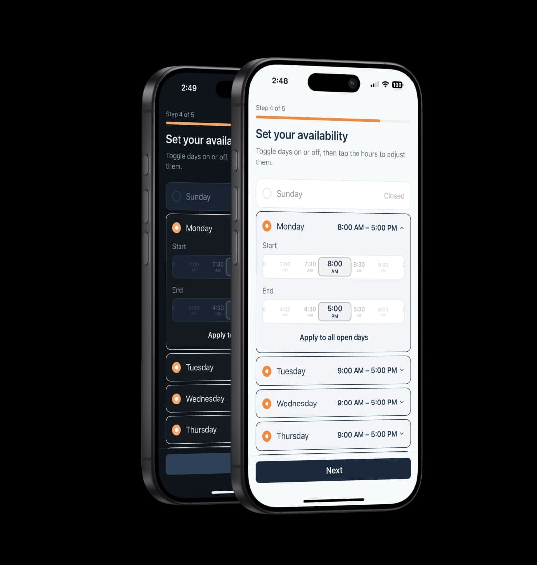 Step 3: Set your availability